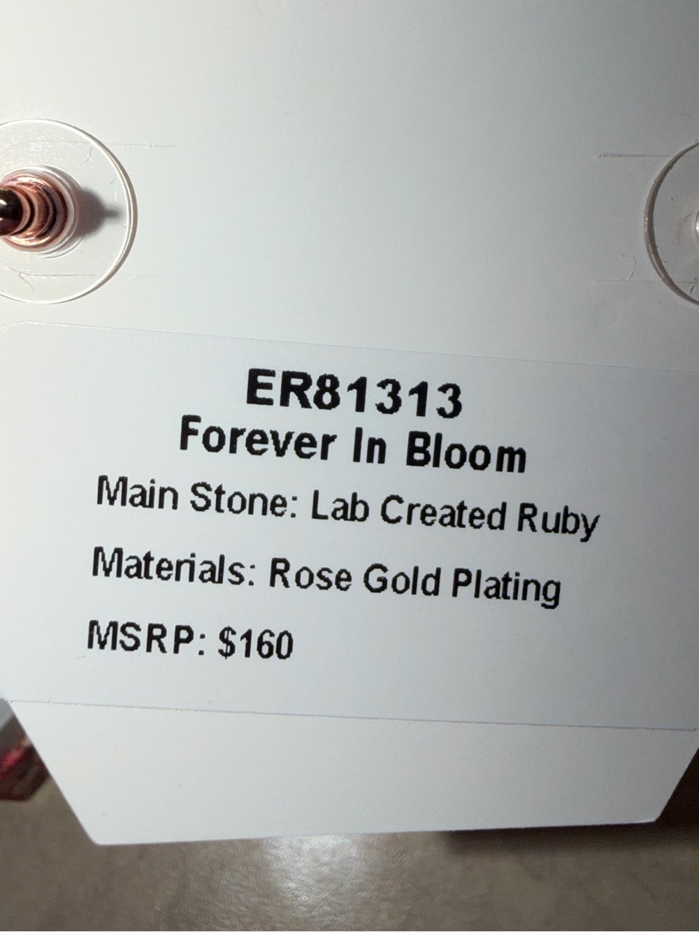 Bomb Party July Earrings-Forever In Bloom Ruby on Rose Gold ER81313 - Picture 5 of 5